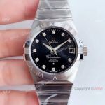 VSF Swiss Replica Omega Constellation Stainless Steel Black Diamond Watch_th.jpg